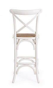 Sgabello rustico Bar Cross bianco