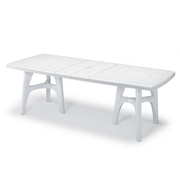 Tavolo giardino resina president tris allungabile 170 195 220x95 bianco