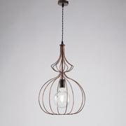 Lampadario moderno  urban industrial nero rame cm 35