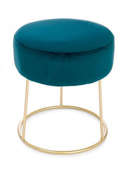 Pouf in velluto Blu CLARISSA diametro 35x h40 cm