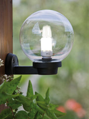 Lampada da esterno in termoplastico con sfera fumé Ø 25cm nero