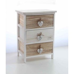 Mobile cassettiera bianca shabby  legno  bicolore