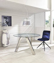 Tavolo fisso in vetro temperato trasparente 120x75h cm